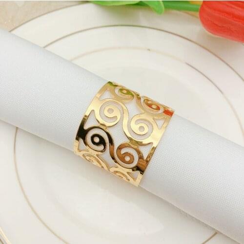6Pcs Nordic Napkin Ring Metal Napkin Buckle Serviette Rings Wedding Party West Dinner Table Decoration Kitchen Napkin Circle