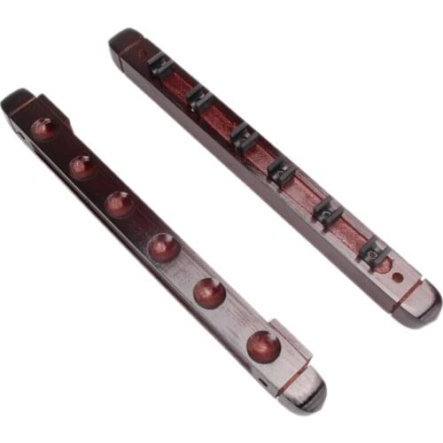 Billiard Pool Snooker Table Wall Mount Hanging Professional 6 Cue Sticks Solid Wood Rack Holder