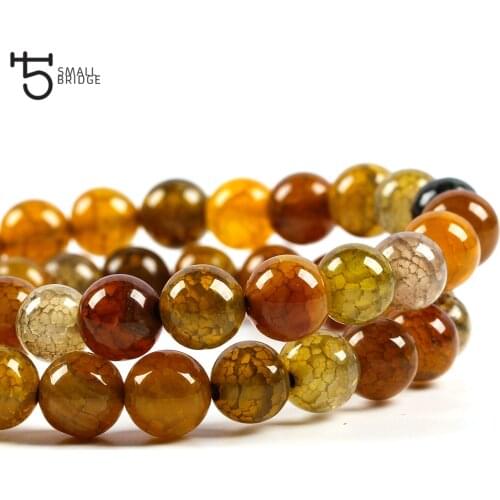 6 8 10mm Cracked Natural Stone Beads For Jewelry Making Diy Bracelets Necklace Onyx Precious stone Beads Wholesale S504