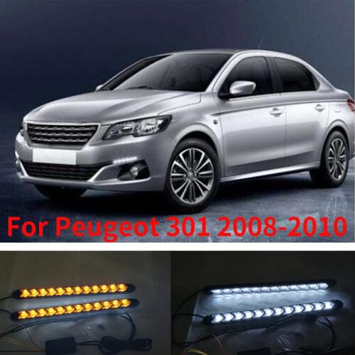 CAPQX 1 Pair For Peugeot 301 2008 2009 2010 LED Daytime Running Light Turning Signal Lamp DRL Day Light Front Bumper Fog Light