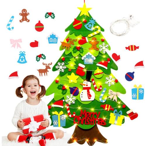 Kids DIY Felt Christmas Tree toy with Ornament Child Home Merry Christmas Xmas Decor Santa Claus New Year Tree Xmas Kids Gifts