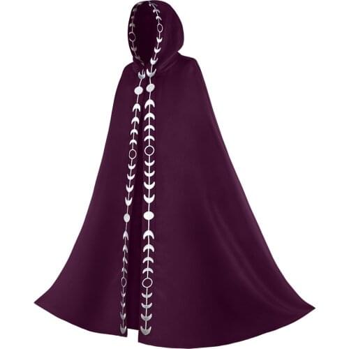 Women Men Hooded Mantle Cloak Coat Jacket Medieval Vintage Gothic Wicca Robe Cape Shawl Halloween Party Cosplay Costume C75M265
