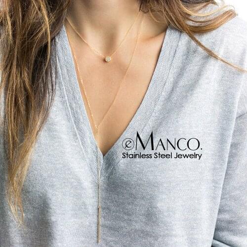 E-Manco Chic Charm Pendants Necklaces for women Simple Stainless Steel Necklace women Choker Necklace