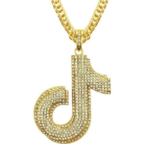 2020 New Accessories Europe And America Hip Hop Full Note Mens Pendant Nightclub Big Gold Chain Pendant