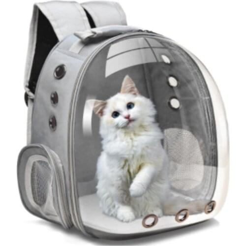 Şefaf Astronot Çanta Kedi Köpek Taşıma Hava Akımlı Gri Renk