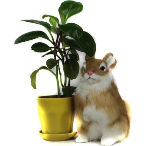 Simulation Rabbit Toys Mini Realistic Cute Plush Rabbits Fur Lifelike Animal Model Decoration Children Early Educational Toy