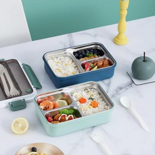 Lunch Container Grid Design Large Capacity PP Microwave Safety Bento Box for Student