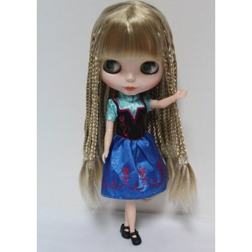 Blygirl Blyth doll Nude doll 30cm ordinary body gray bangs hair dolls for changing makeup can replace the multi-joint body