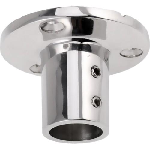 Boat Deck Mount Hand Rail Fitting Round Stanchion Base for 22mm Tube 90 Degree