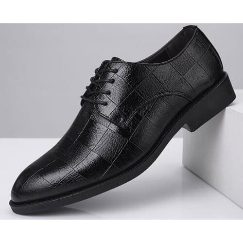 Men Autumn Wedding Shoes Oxfords Luxury Dress Leather Shoes Lace-up Business Casual Leather Shoe Mens Fashion Formal Flat Shoes