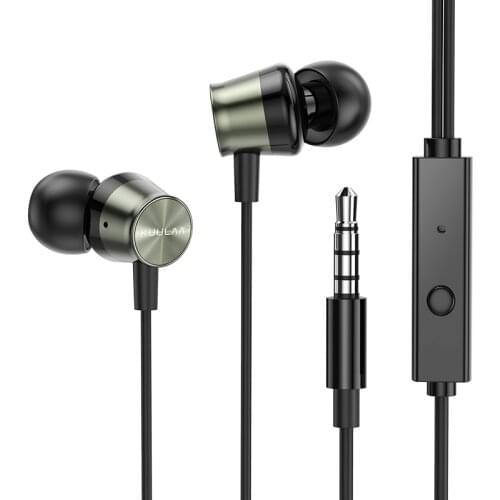 KUULAA Earphone 3.5mm In-Ear Wired Earphones With control Sport Speaker Metallic Stereo Earbuds For iPhone Samsung Headphones