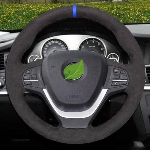 Non-Slip Black Suede Car Steering Wheel Cover For BMW F20 2012-2018 F45 2014-2018 F30 F31 F34 2013-2017 F32 F33 F36