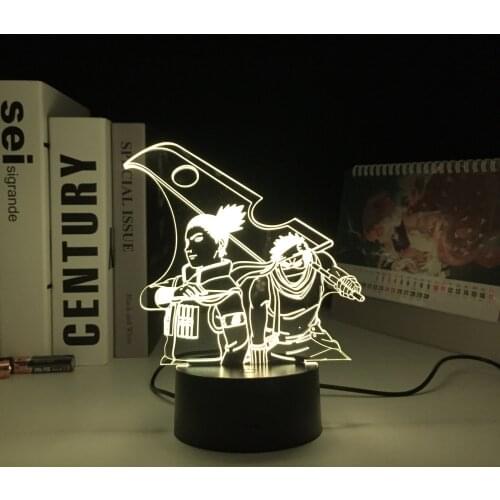 Nara Zabuza Anime Figure 3D LED Nightlight Child Cool Birthday Gift Nightlight Bedroom Decor Light Manga Table Lamp