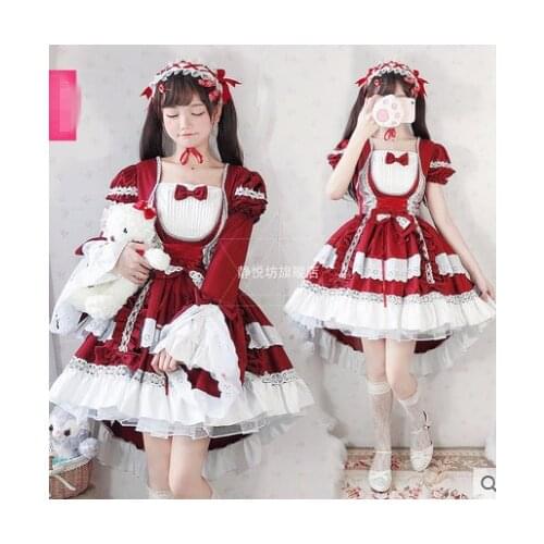 The New Original maid outfit COS clothes gothic tuxedo skirt lolita daily full suit womens Lolita light lo Niang skirt