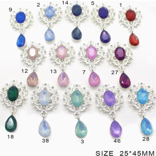 10Pcs New 45*25MM Alloy Rhinestone Brooch, Fashionable And Gorgeous Party Holiday Creative Pendant Decoration Accessories