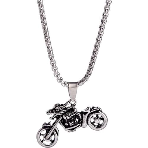 Retro motorcycle handsome pendant necklace Japanese and Korean personality trendy nightclub pendant hip-hop rock pendant