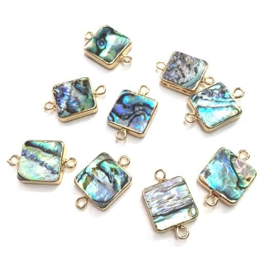 Natural square Shell Pendants Charms Connector Pendants for Jewelry Making DIY Accessories for Jewelry Making Size 12x20mm