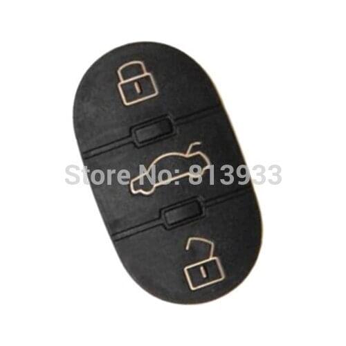 PREISEI 50pieces/lot 3 button silicon rubber key button pad replacements for vw flip key