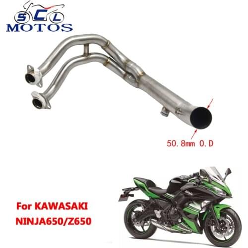 Sclmotos-Motorcycle Stainless Steel 51mm Exhaust Full System Pipe Muffler Header Racing For Kawasaki NINJA650 Z650