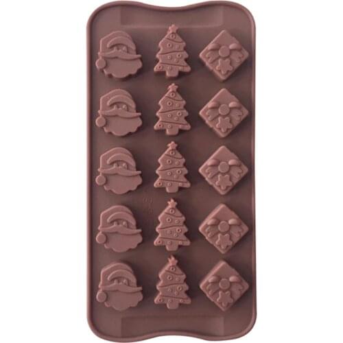 1PC Christmas Chocolate Silicone DIY Cartoon The Latest Version The Christmas Tree Santa Claus Christmas Gift Mould E444