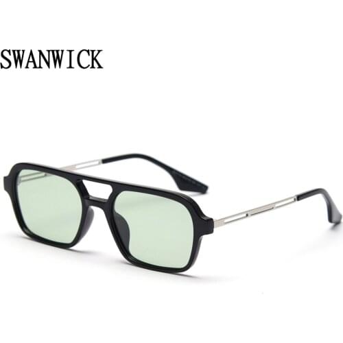Swanwick polarized sunglasses for women TR90 UV400 square sunglasses shades male pink black vintage Summer fashion style outdoor