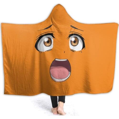 Portable warm flannel Sexy Girl Hooded Blanket Anime Manga blankets for Sofa Sherpa Fleece Bedspread Wrap