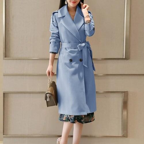 2021 Spring Autumn Long Trench Coat Women Double Breasted Slim Trench Coat Female Outwear Fashion Windbreaker Oversize 4XL