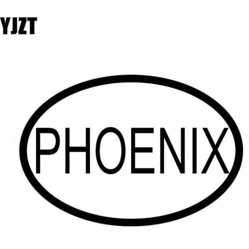 YJZT 13.3CM*9.1CM CAR STICKER VINYL DECAL PHOENIX CITY COUNTRY CODE OVAL Black Silver C10-01329
