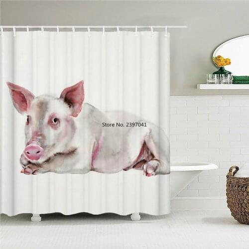 Cute Rabbit Polyester Fabric Shower Curtains Decor Multi-size Shower Curtains lovely Animal Bathroom Waterproof Shower Curtain