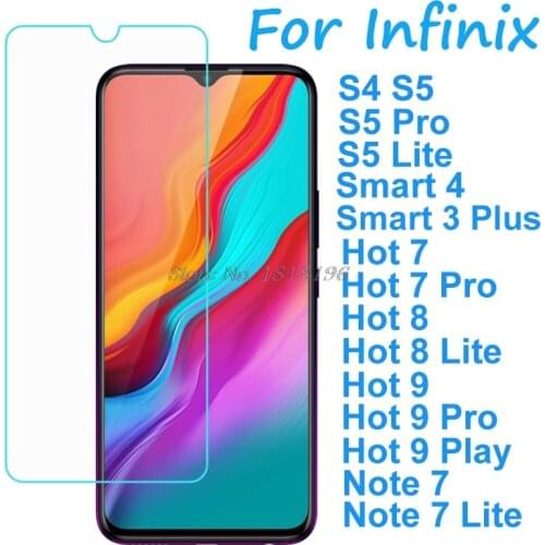 Tempered Glass For Infinix Hot 7 8 9 Screen Protector Protective Film Infinix S4 S5 Lite Pro Note 7 Smart 4 3 Plus Case Glass
