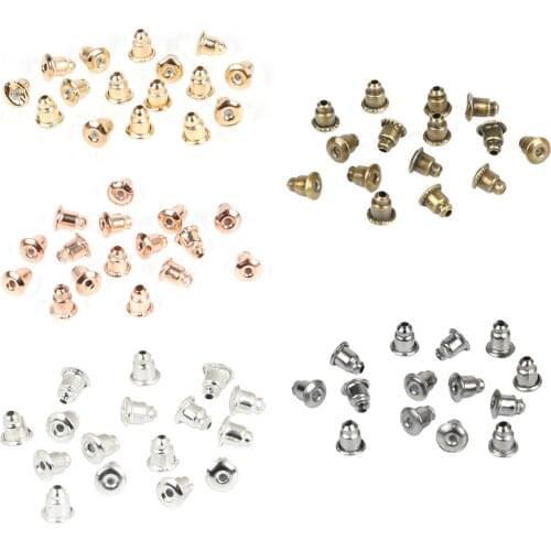 Size 5*6mm 200pcs Earring Studs Backs Butterfly Stopper Scrolls Ear Post Nuts Findings DIY Blocked Earring Backs Stoppers Ear