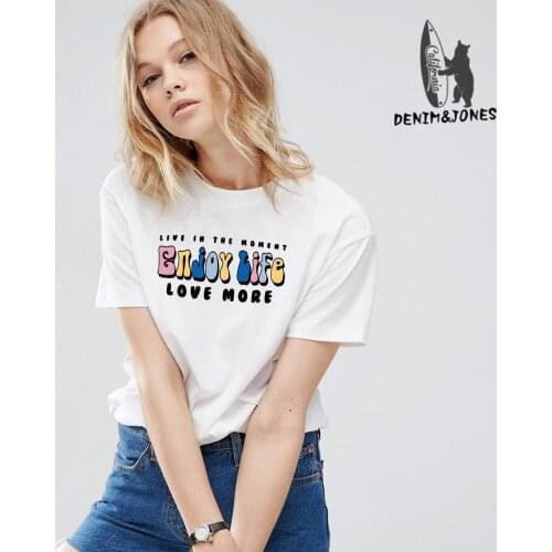 Brooklyn jones Women Short Sleeve T-shirts Loose Harajuku Letter Printed Chic Simply All-match Women Korean Style