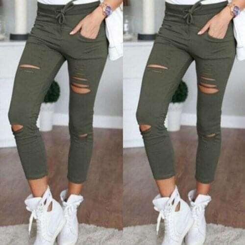 Softu Fashion Casual Women Legging Sexy Bodycon Pencil Pants Hollow Out High Waist Mid-Calf Solid Leggings