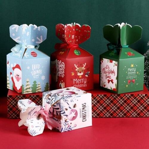 1pcs Christmas Decoration Candy Gift Box Creative Cartoon Santa Claus Food Packing Apple Boxs Christmas Home Party Supplies