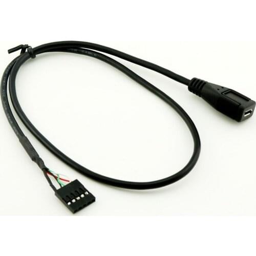 10pcs 50cm Micro USB Female to Dupont 5 Pin Female Header Motherboard Adapter Cable