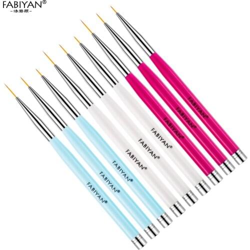 3Pcs/Set 7/9/11mm Nail Art Liner Painting Brushes Pen 3D Tips DIY Acrylic UV Gel Drawing Kit Flower Design Manicure Tools