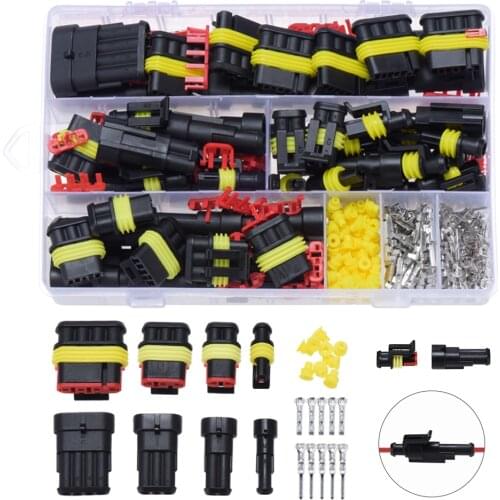 352pcs HID Waterproof Connectors 1/2/3/4 Pin 26 Sets Car Electrical Wire Connector Plug Truck Harness 300V 12A Quick delivery