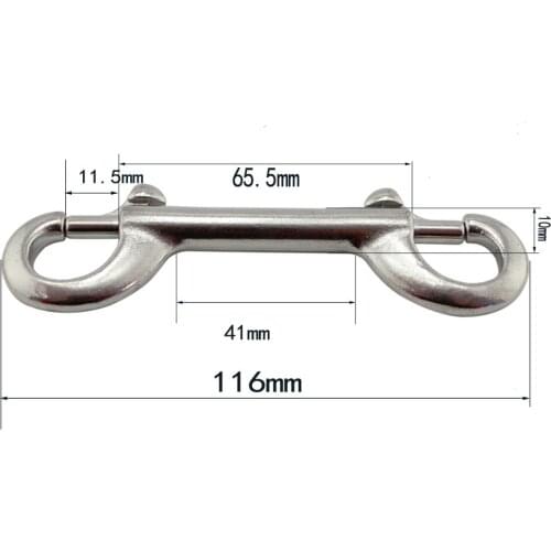 4.5" Stainless Double End Bolted Snap Hook Heavy Duty Landyard Marine SS316 Hardware Luggage Snap Buckle Metal Clip 5pcs