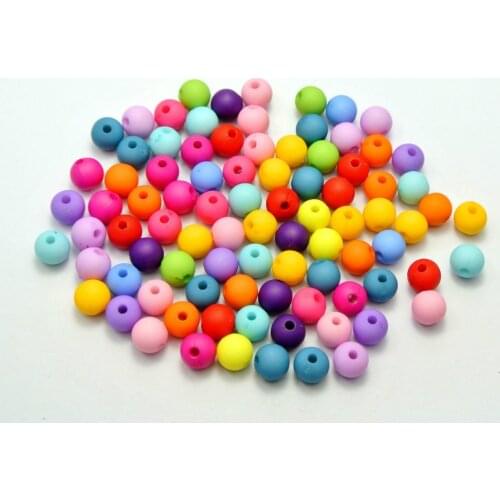 500 Mixed Color Acrylic Round Beads 6mm Imitation Wooden beads