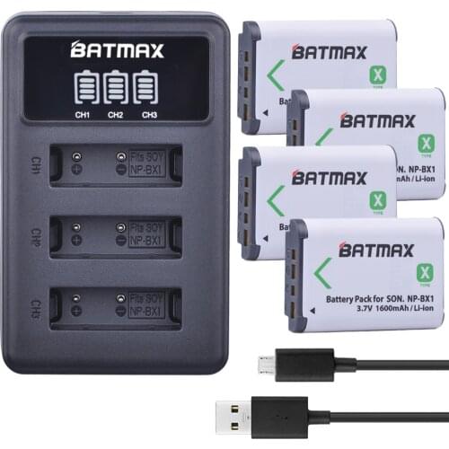 4xNP BX1 Bateria NP-BX1 Battery+LED 3 Port USB Charger for Sony DSC RX1 RX100 AS100V M3 M2 HX300 HX400 HX50 HX60 GWP88 AS15