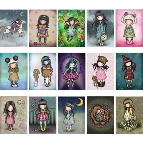 5D DIY Diamond Painting Cartoon Doll Full Round Drill Mosaic Wall Art Picture of Rhinestone Home Decoration Gifts
