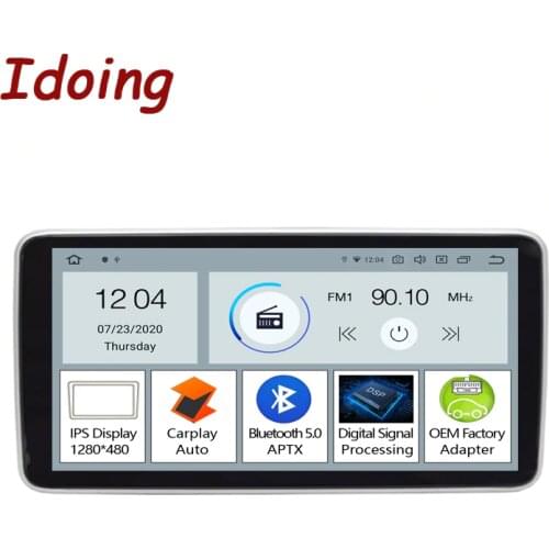 Idoing 10.25"PX5 Android For Universal Car Multimedia Radio Player IPS1280*480 GPS Navigation Bluetooth5.0 Built-in Carplay Auto