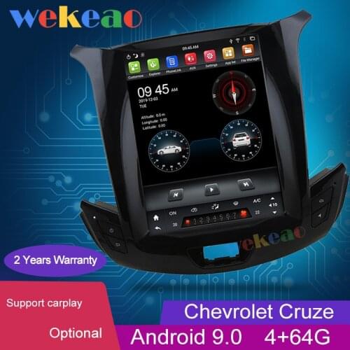 Wekeao Vertical Screen Tesla Style 10.4'' Android 9.0 Car Dvd Multimedia Player GPS Navigation Auto Radio For Chevrolet Cruze 4G