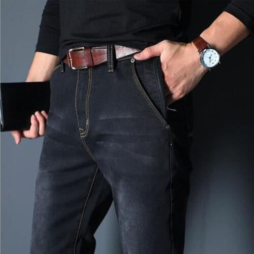 2021 New Brand Mens Baggy Jeans Loose Straight Elastic Anti-theft Zipper Denim Pants Male Hombre Plus Large Size 42 44 46 48