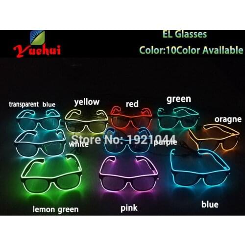 EL Wire Sound activated Glow Sun Glasses Led Glasses DJ Bright Light Safety Light Up Multicolor Lighting For Party Decoration
