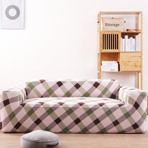 Elastic Plaid Universal Sofa Cover without Armrest Stretch Folding Milk Silk Sofa Cover Couch Cover Sofa Towel For Pet