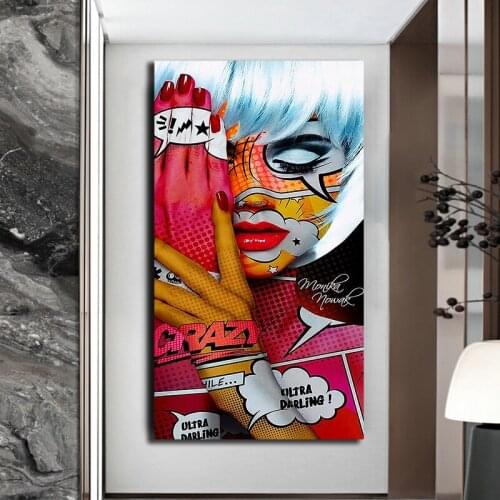 Graffiti Art Women Portrait Canvas Art Oil Painting Posters and Prints Wall Art Pictures for Living Room Cuadros Home Decoration