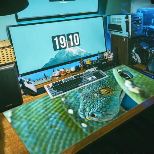 Green Python Snake laptop Gaming mouse pad Computer Gaming Mousepad Anti-slip Natural Rubber with Locking Edge Gaming Mouse Mat