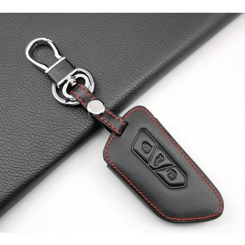 Leather Car Key Case Remote Control Protector Cover Skin For VW Volkswagen Golf 8 Mk8 2020 Skoda 3 Button Smart Keychian Holder