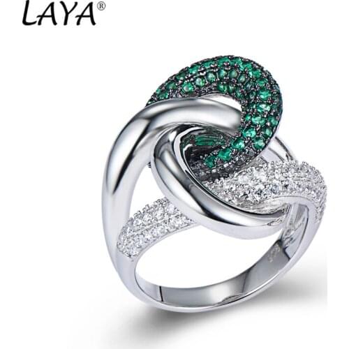 Laya 925 Sterling Silver Twisted Irregular Curve Cross AAAAA Zircon New Fashion Minimalist Clasp Ring For Women Trendy Jewelry